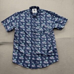 Barstool Sports Tropical Bros Shirt Men Medium Blue The Boy Graphic Short Sleeve
